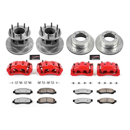 PowerStop Power Stop 07-10 Ford F-350 Super Duty Z36 Truck and Tow Kit w/ Calipers - Front and Rear KC4032-36
