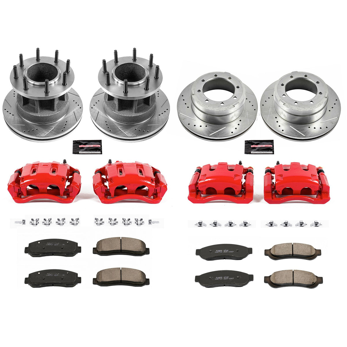PowerStop Power Stop 07-10 Ford F-350 Super Duty Z23 Evolution Kit w/ Calipers - Front and Rear KC4032
