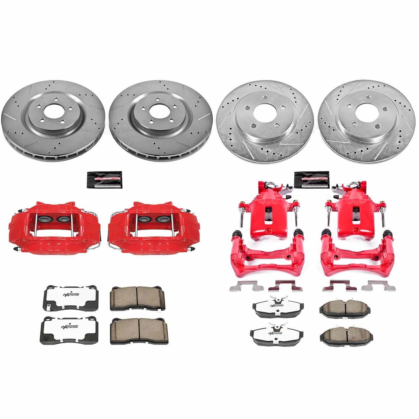 PowerStop Power Stop 07-11 Ford Mustang Z26 Street Kit w/ Calipers - Front and Rear KC4042-26