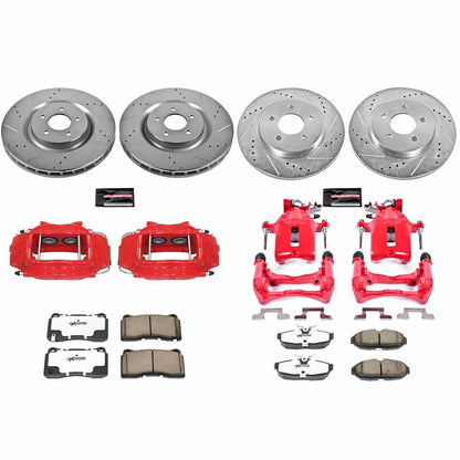 PowerStop Power Stop 07-11 Ford Mustang Z26 Street Kit w/ Calipers - Front and Rear KC4042-26