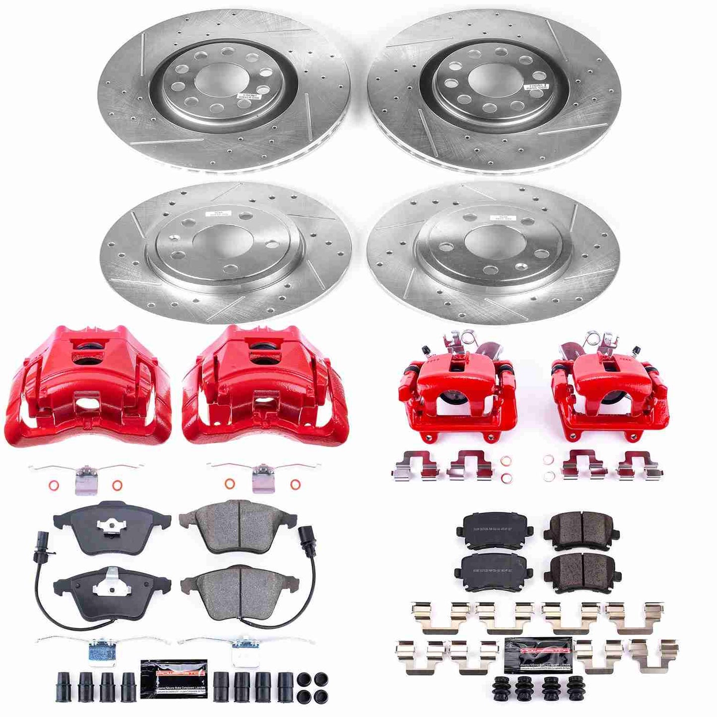 PowerStop Power Stop 05-06 Audi A4 Z23 Evolution Kit w/ Calipers - Front and Rear KC4065