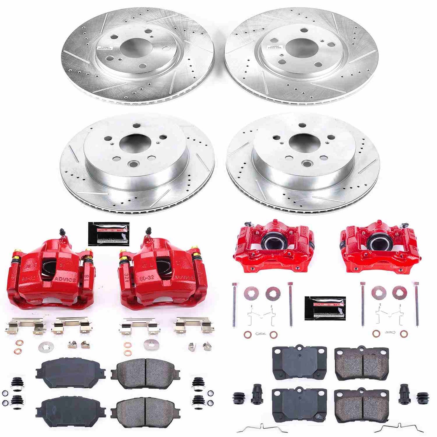 PowerStop Power Stop 2006 Lexus GS300 Z23 Evolution Kit w/ Calipers - Front and Rear KC4072