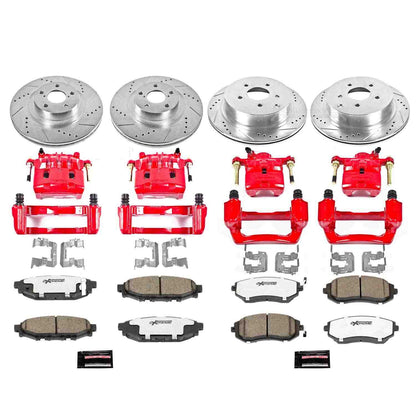 PowerStop Power Stop 09-10 Subaru Forester Z26 Street Kit w/ Calipers - Front and Rear KC4077-26