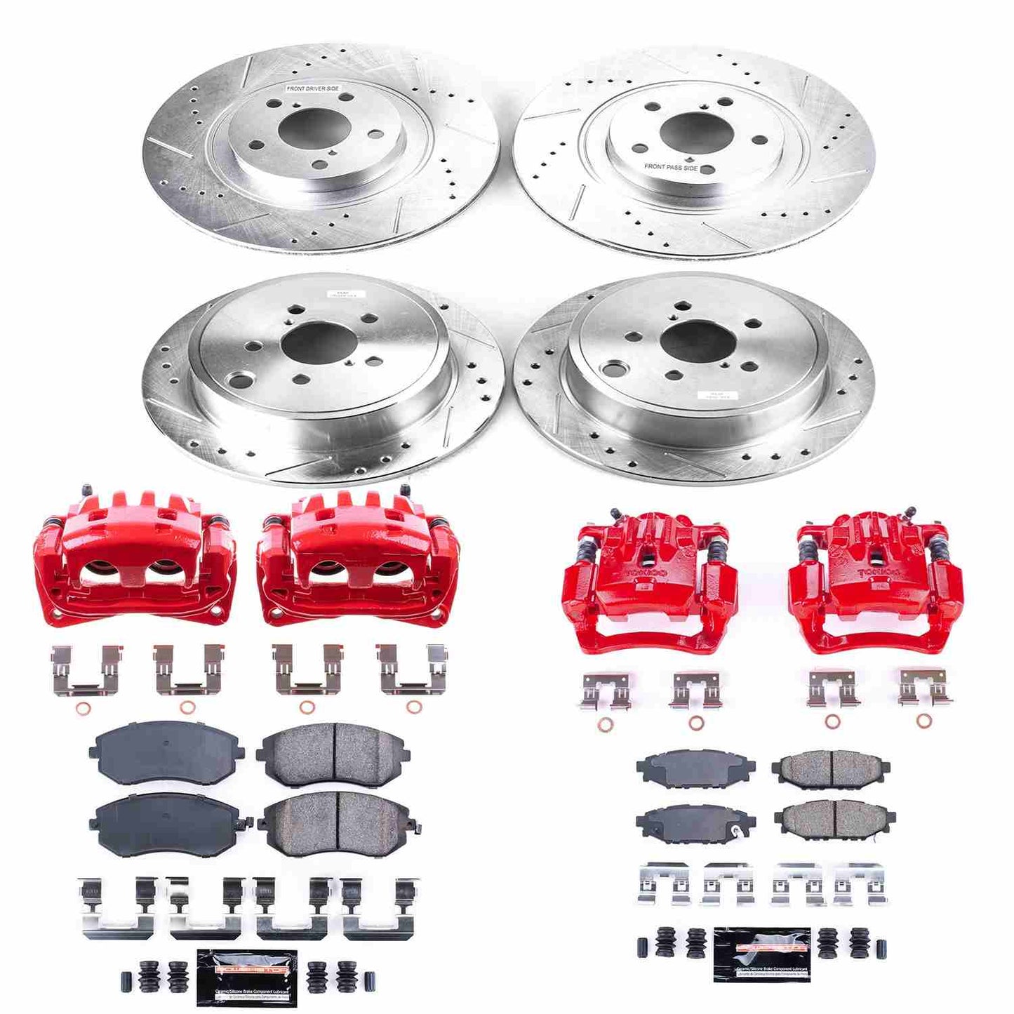 PowerStop Power Stop 10-12 Subaru Legacy Z23 Evolution Kit w/ Calipers - Front and Rear KC4077A