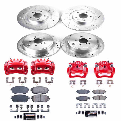 PowerStop Power Stop 10-12 Subaru Legacy Z23 Evolution Kit w/ Calipers - Front and Rear KC4077A
