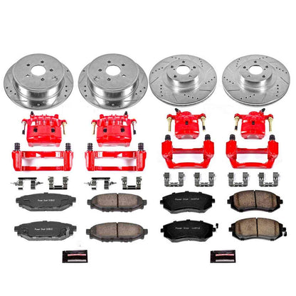 PowerStop Power Stop 09-10 Subaru Forester Z23 Evolution Kit w/ Calipers - Front and Rear KC4077