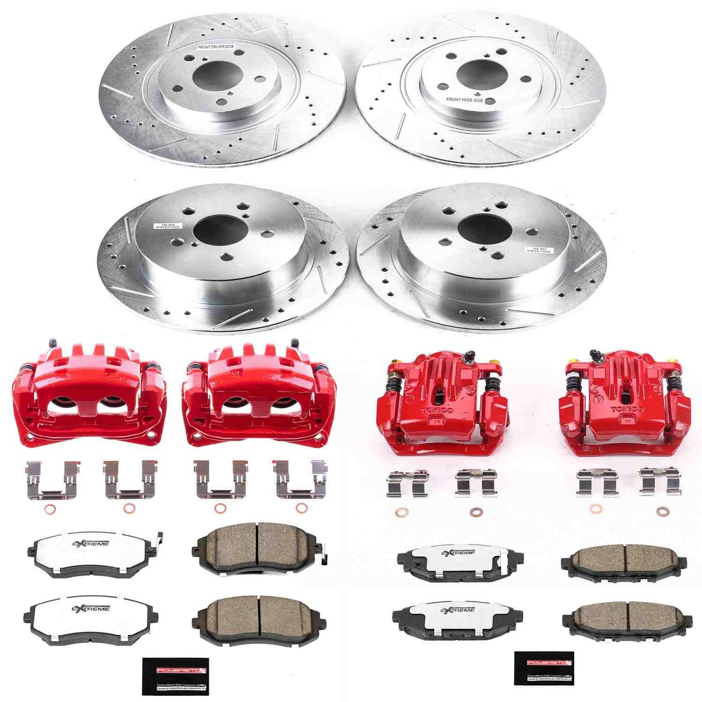 PowerStop Power Stop 06-09 Subaru Legacy Z26 Street Kit w/ Calipers - Front and Rear KC4079-26