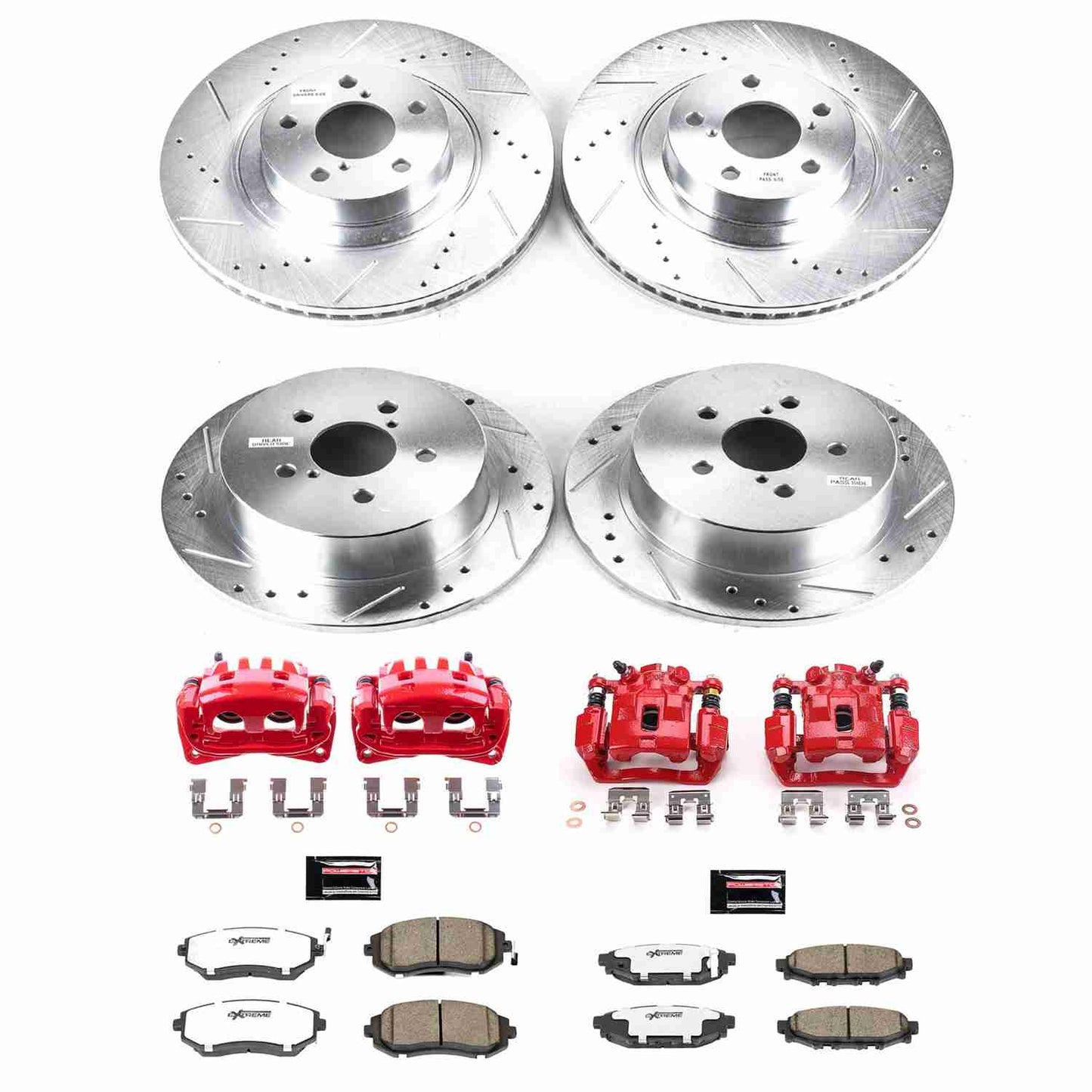 PowerStop Power Stop 2005 Subaru Legacy Z26 Street Kit w/ Calipers - Front and Rear KC4081-26