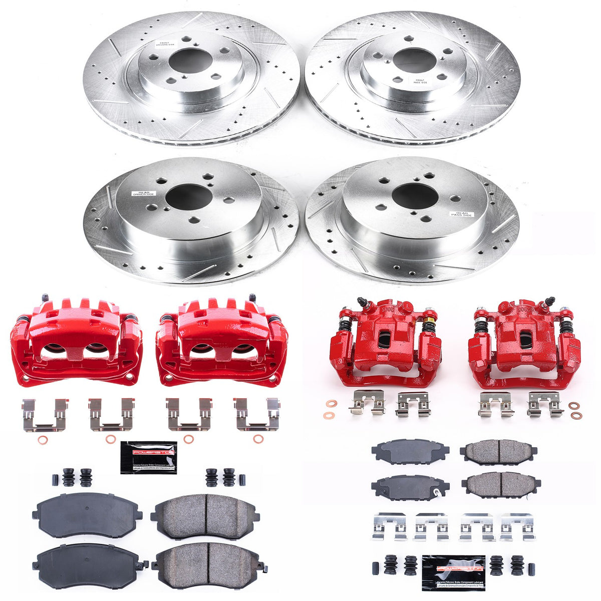 PowerStop Power Stop 2005 Subaru Legacy Z23 Evolution Kit w/ Calipers - Front and Rear KC4081