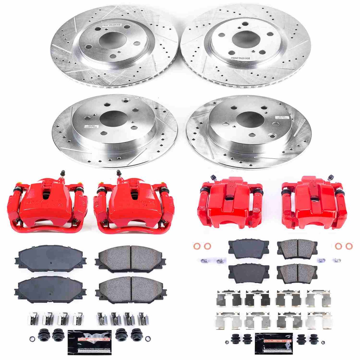PowerStop Power Stop 09-10 Pontiac Vibe Z23 Evolution Kit w/ Calipers - Front and Rear KC4099