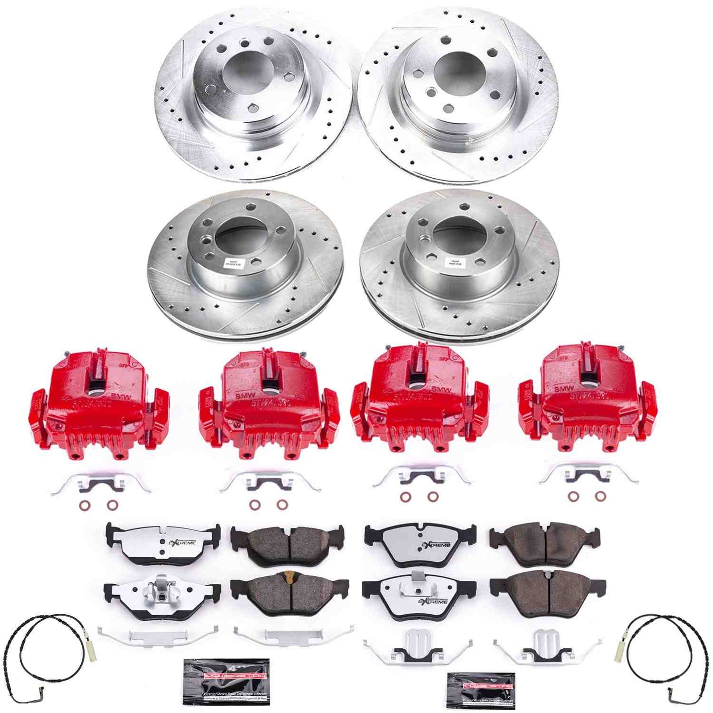 PowerStop Power Stop 2007 BMW 328i Z26 Street Kit w/ Calipers - Front and Rear KC4106-26