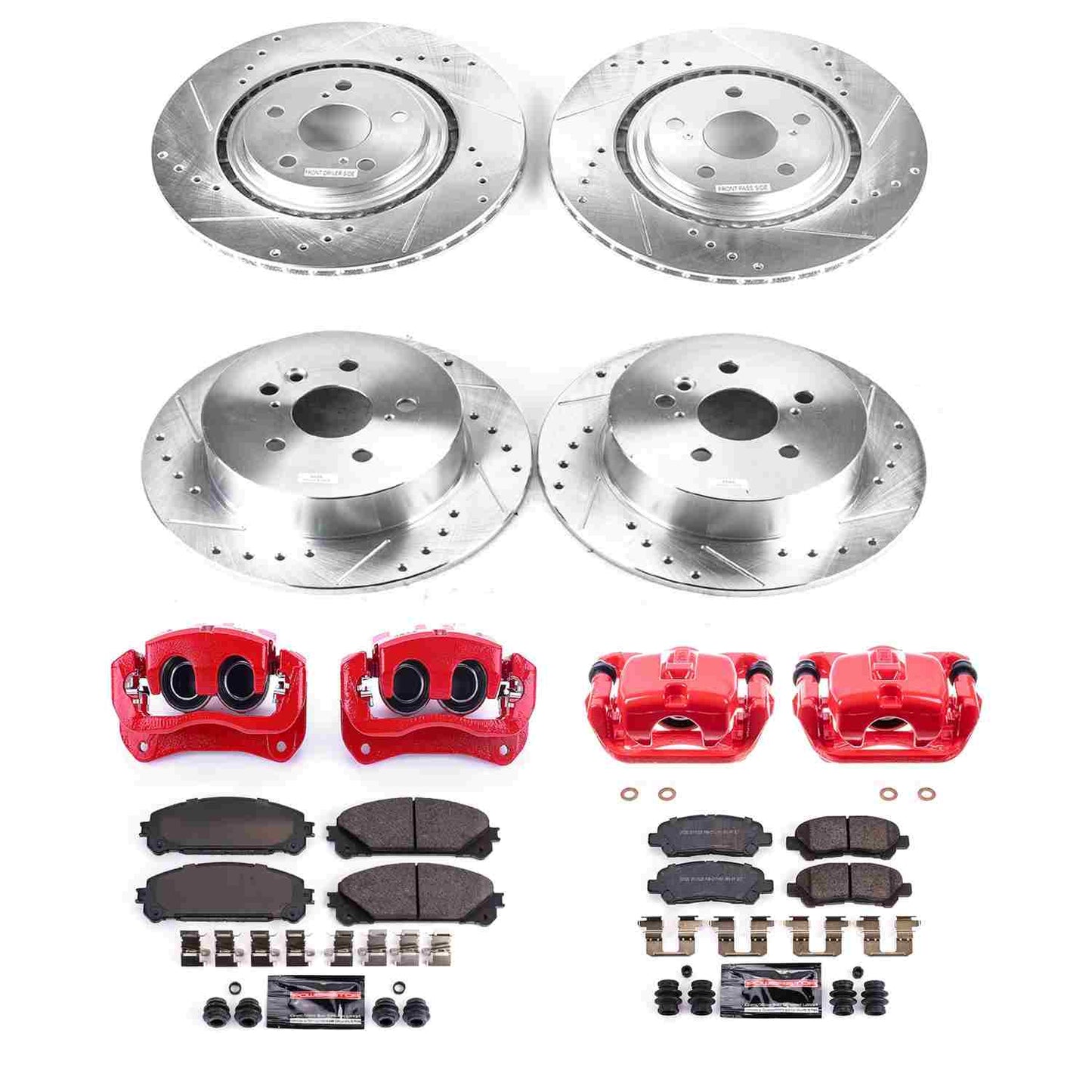 PowerStop Power Stop 08-09 Toyota High Lander Z23 Evolution Kit w/ Calipers - Front and Rear KC4129