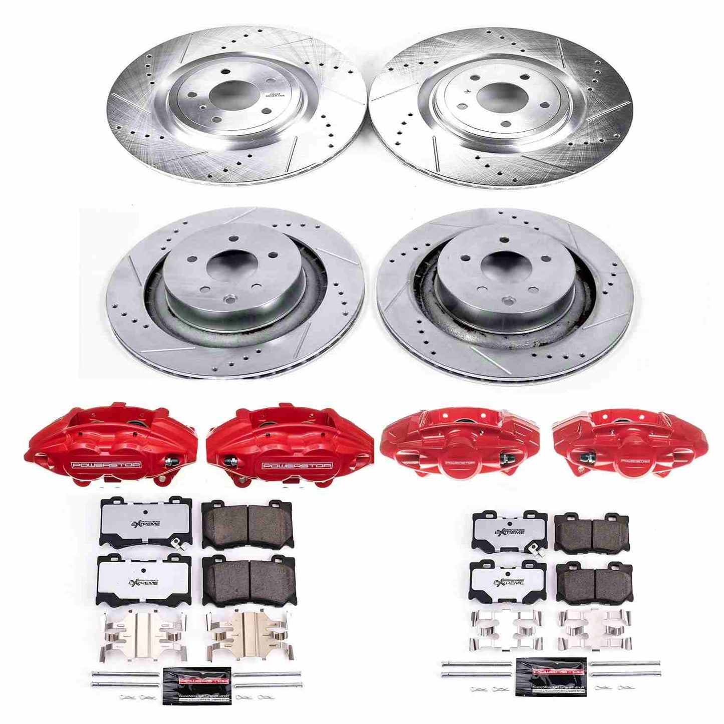PowerStop Power Stop 08-13 Infiniti G37 Z26 Street Kit w/ Calipers - Front and Rear KC4138A-26