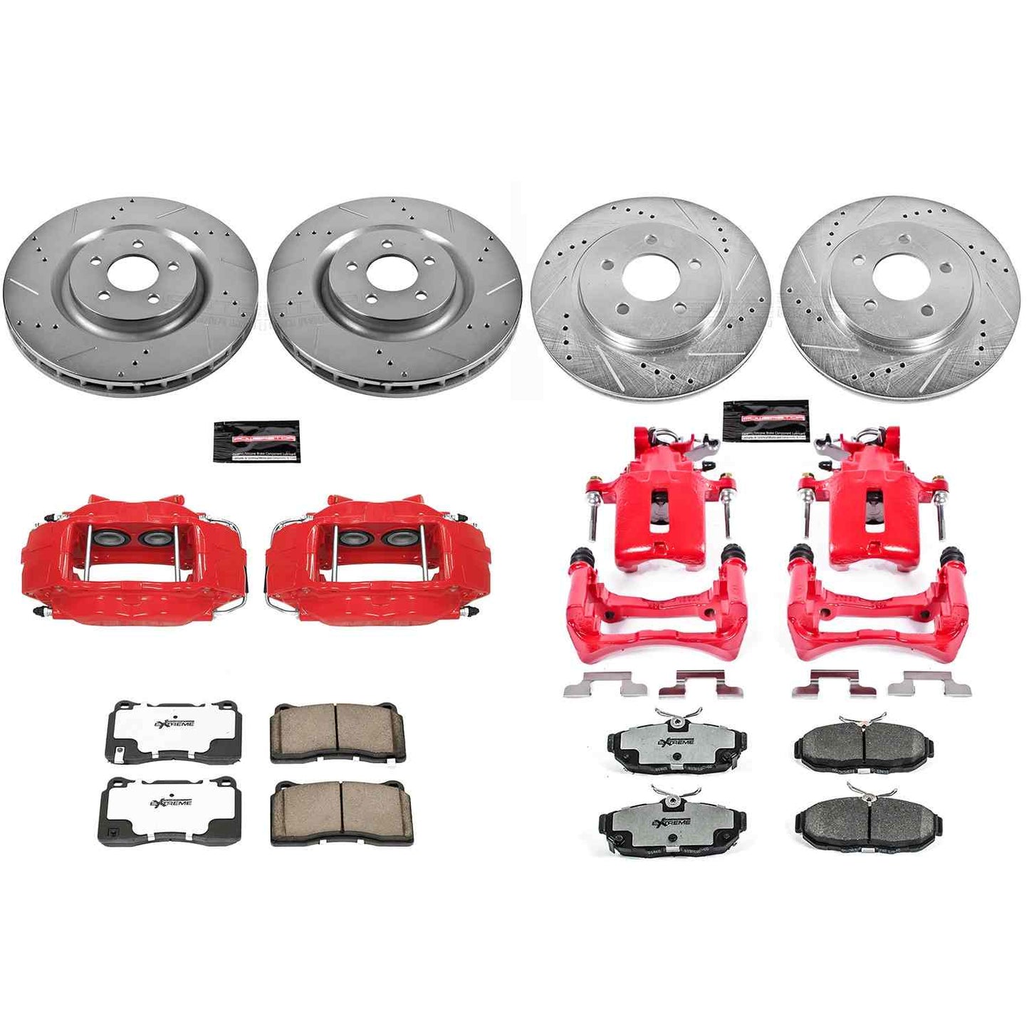 PowerStop Power Stop 11-14 Ford Mustang Z26 Street Kit w/ Calipers - Front and Rear KC4148-26