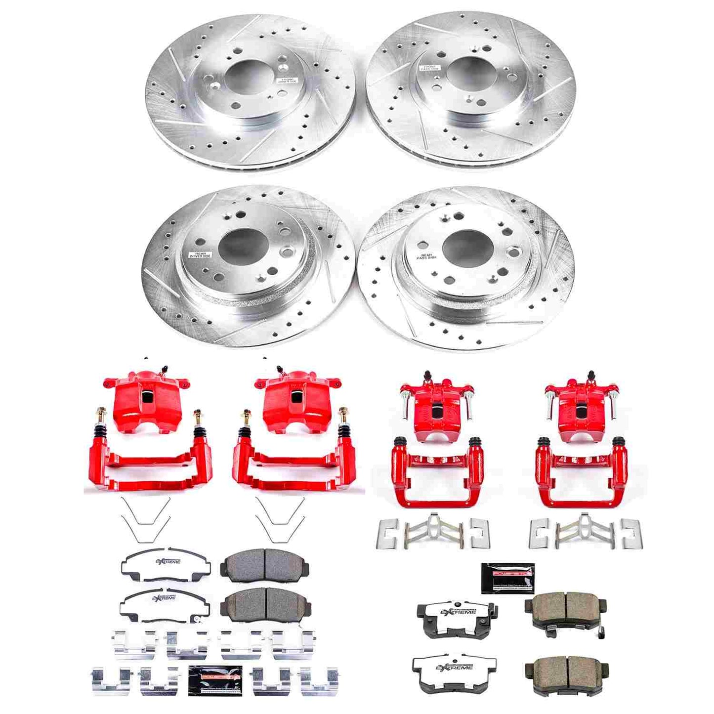 PowerStop Power Stop 02-04 Acura RL Z26 Street Kit w/ Calipers - Front and Rear KC4271-26