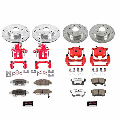 PowerStop Power Stop 09-11 Honda Civic Z26 Street Kit w/ Calipers - Front and Rear KC4276-26