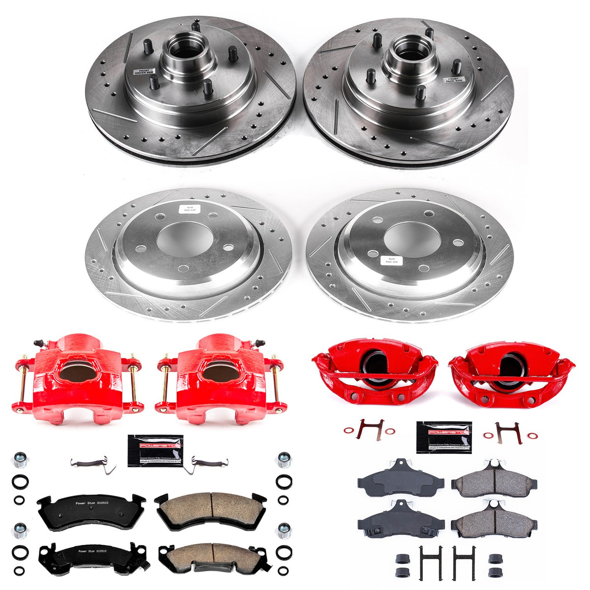 PowerStop Power Stop 94-96 Chevrolet Impala Z23 Evolution Kit w/ Calipers - Front and Rear KC4338