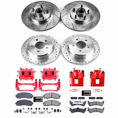 PowerStop Power Stop 01-02 Ford Explorer Sport Z23 Evolution Kit w/ Calipers - Front and Rear KC4356