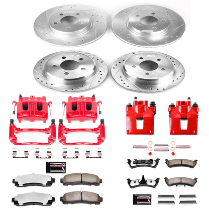 PowerStop Power Stop 01-02 Ford Explorer Sport Z36 Truck and Tow Kit w/ Calipers - Front and Rear KC4357-36