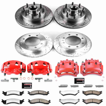 PowerStop Power Stop 2007 Ford E-150 Z36 Truck and Tow Kit w/ Calipers - Front and Rear KC4434-36