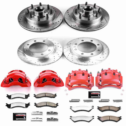 PowerStop Power Stop 99-02 Ford E-350 Econoline Club Wagon Z36 Truck and Tow Kit w/ Calipers - Front and Rear KC4434A-36