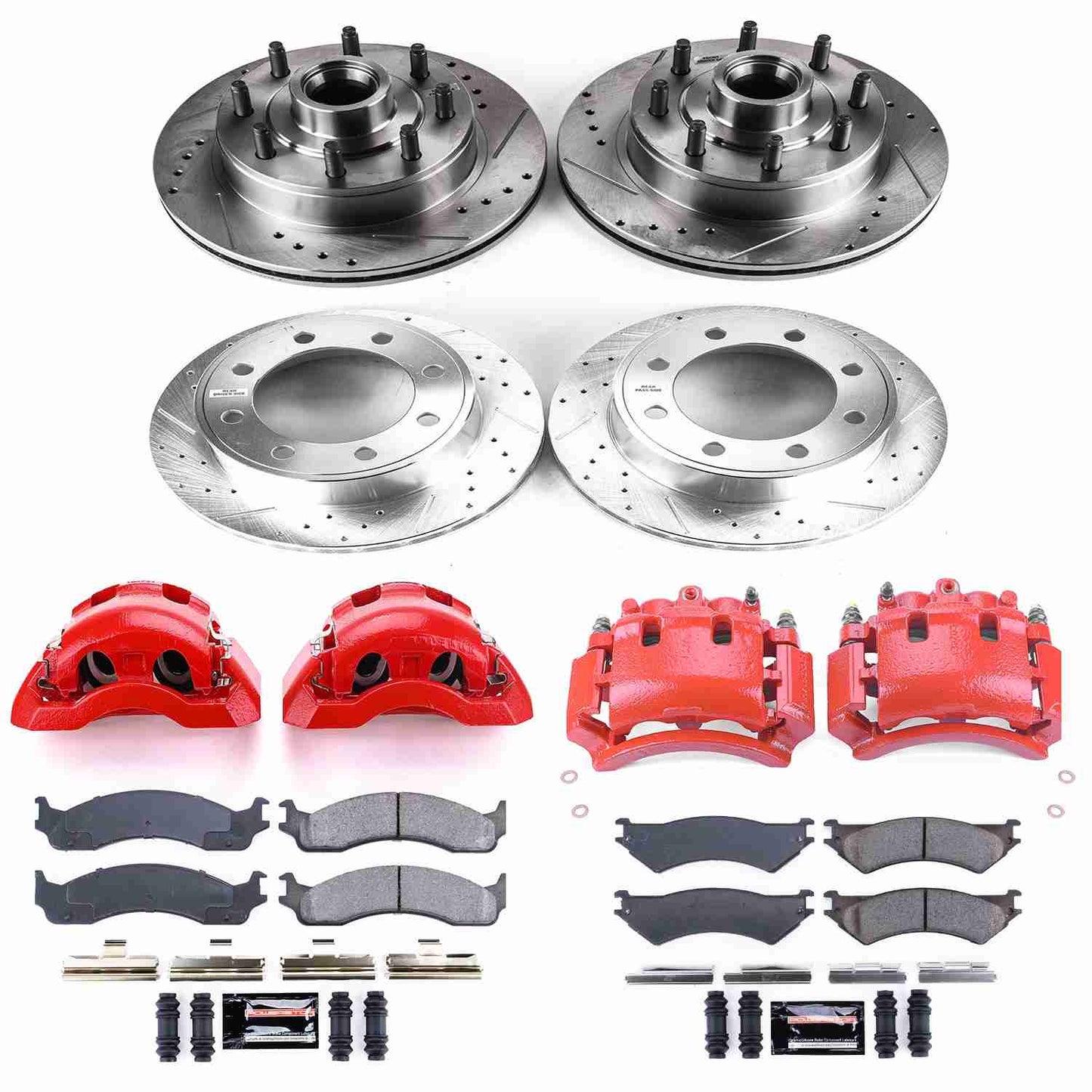 PowerStop Power Stop 99-02 Ford E-350 Econoline Club Wagon Z23 Evolution Kit w/ Calipers - Front and Rear KC4434A