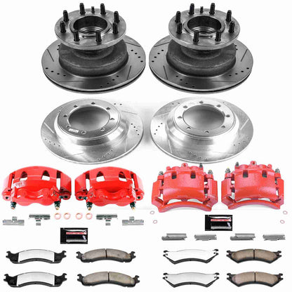 PowerStop Power Stop 03-05 Ford E-350 Club Wagon Z36 Truck and Tow Kit w/ Calipers - Front and Rear KC4435-36