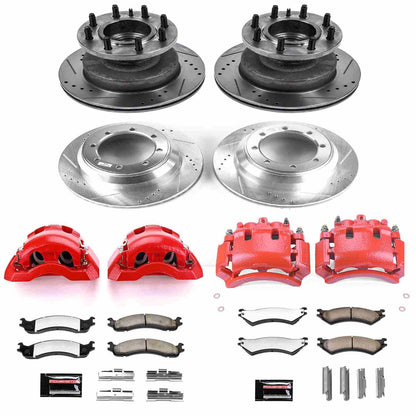 PowerStop Power Stop 99-02 Ford E-350 Econoline Club Wagon Z36 Truck and Tow Kit w/ Calipers - Front and Rear KC4435A-36