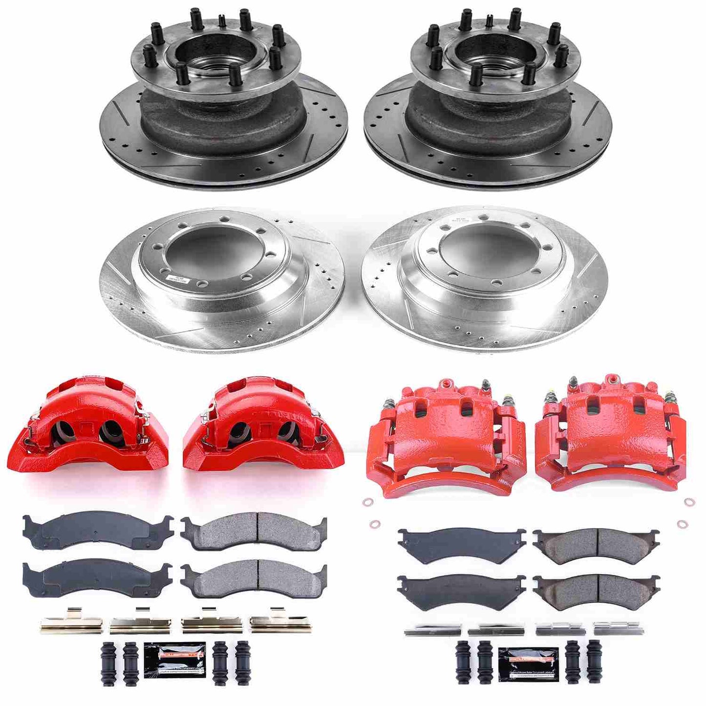 PowerStop Power Stop 99-02 Ford E-350 Econoline Club Wagon Z23 Evolution Kit w/ Calipers - Front and Rear KC4435A