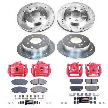 PowerStop Power Stop 99-01 Hyundai Sonata Front and Rear Z23 Evolution Kit w/Calipers KC4444