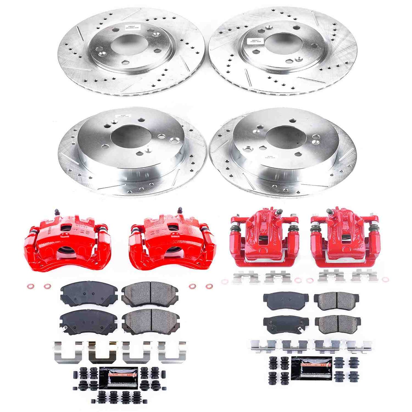 PowerStop Power Stop 05-09 Hyundai Tucson Z23 Evolution Kit w/ Calipers - Front and Rear KC4448