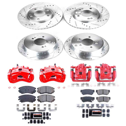 PowerStop Power Stop 05-09 Hyundai Tucson Z23 Evolution Kit w/ Calipers - Front and Rear KC4448