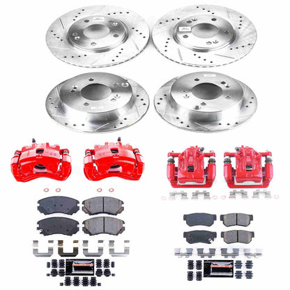 PowerStop Power Stop 05-09 Hyundai Tucson Z23 Evolution Kit w/ Calipers - Front and Rear KC4449A