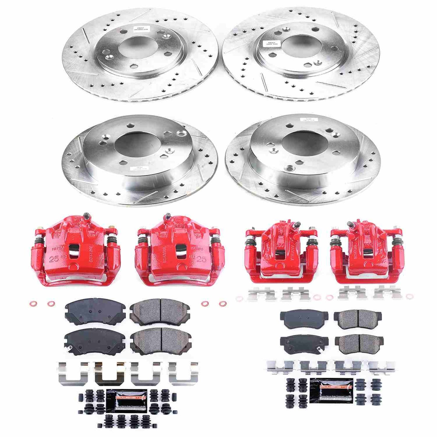 PowerStop Power Stop 06-08 Hyundai Sonata Z23 Evolution Kit w/ Calipers - Front and Rear KC4449B