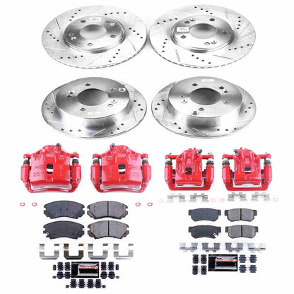 PowerStop Power Stop 06-08 Hyundai Sonata Z23 Evolution Kit w/ Calipers - Front and Rear KC4449B
