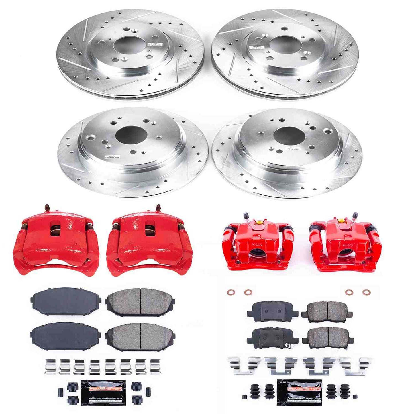 PowerStop Power Stop 02-04 Honda Odyssey Z23 Evolution Kit w/ Calipers - Front and Rear KC4459