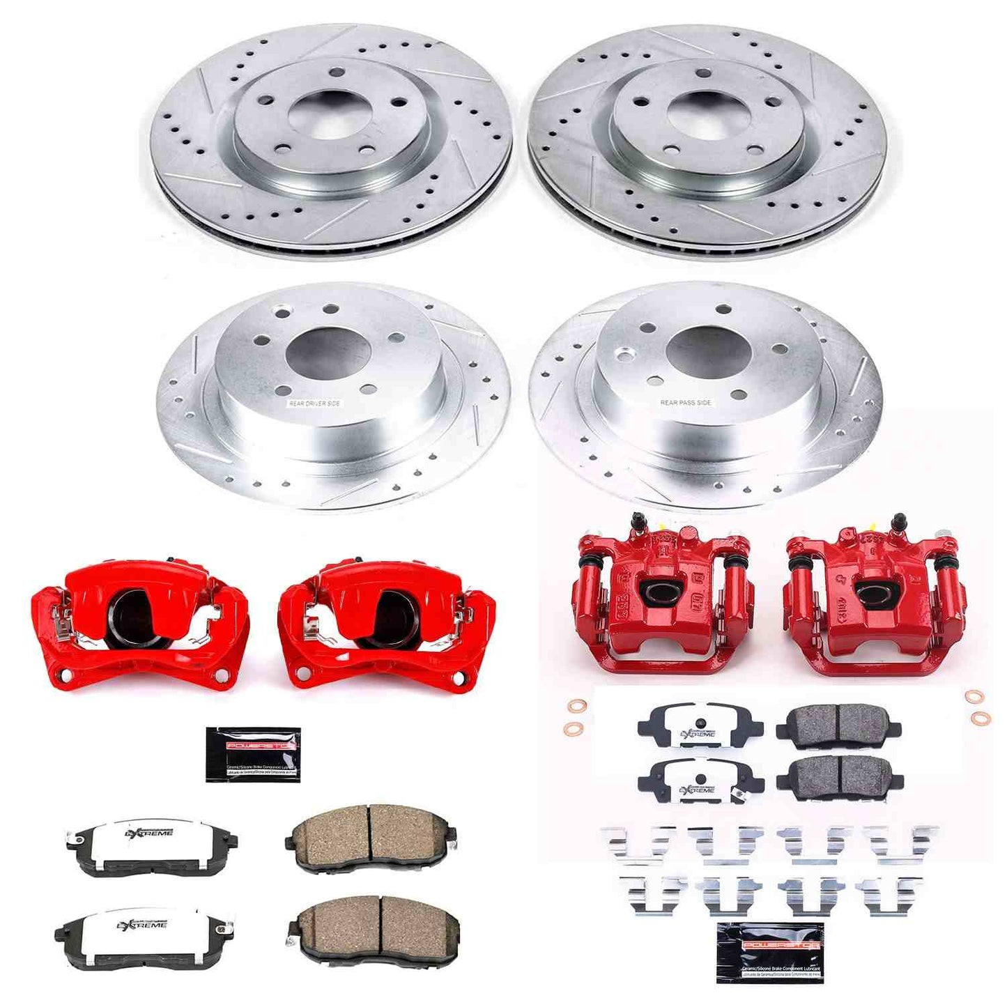 PowerStop Power Stop 07-10 Nissan Sentra Z26 Street Kit w/ Calipers - Front and Rear KC4475A-26