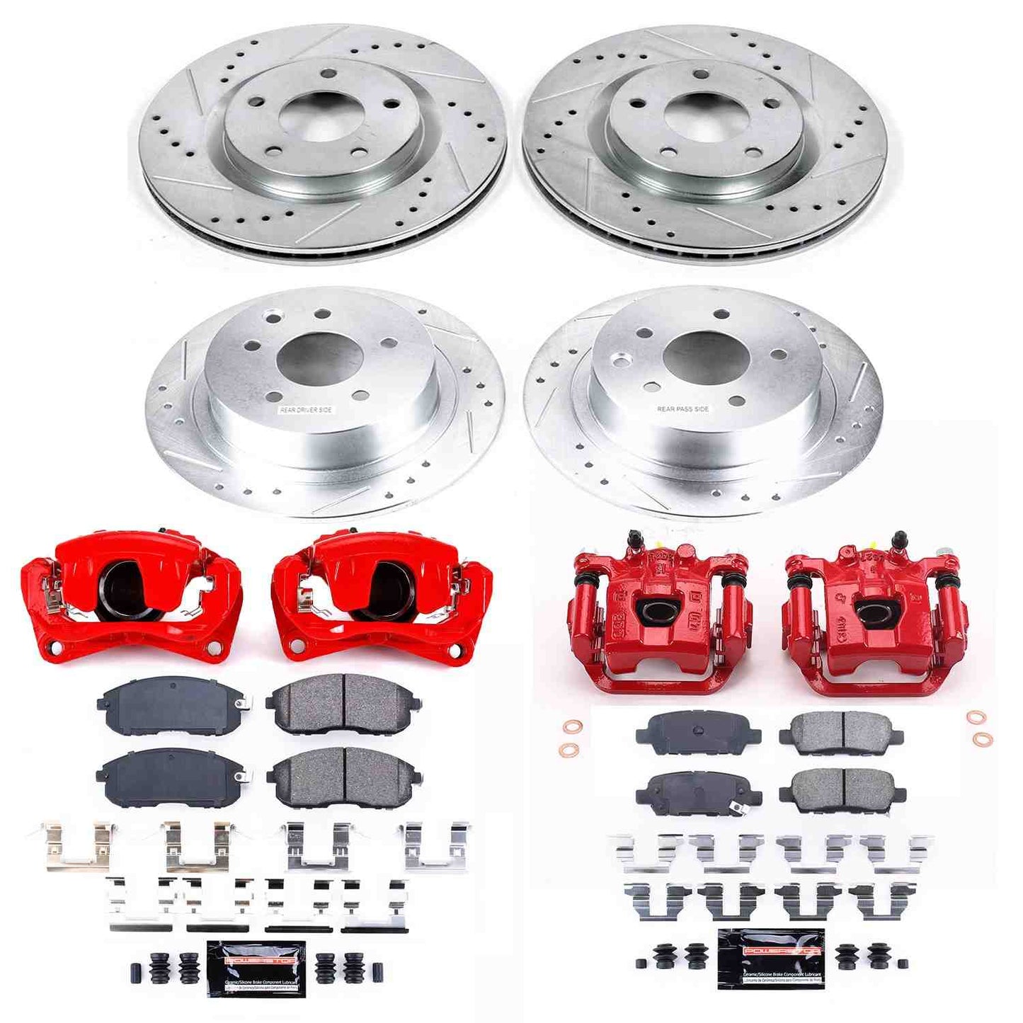PowerStop Power Stop 07-10 Nissan Sentra Z23 Evolution Kit w/ Calipers - Front and Rear KC4475A