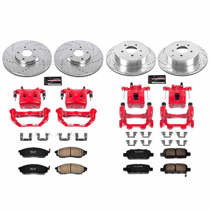 PowerStop Power Stop 11-14 Nissan Murano Z23 Evolution Kit w/ Calipers - Front and Rear KC4476