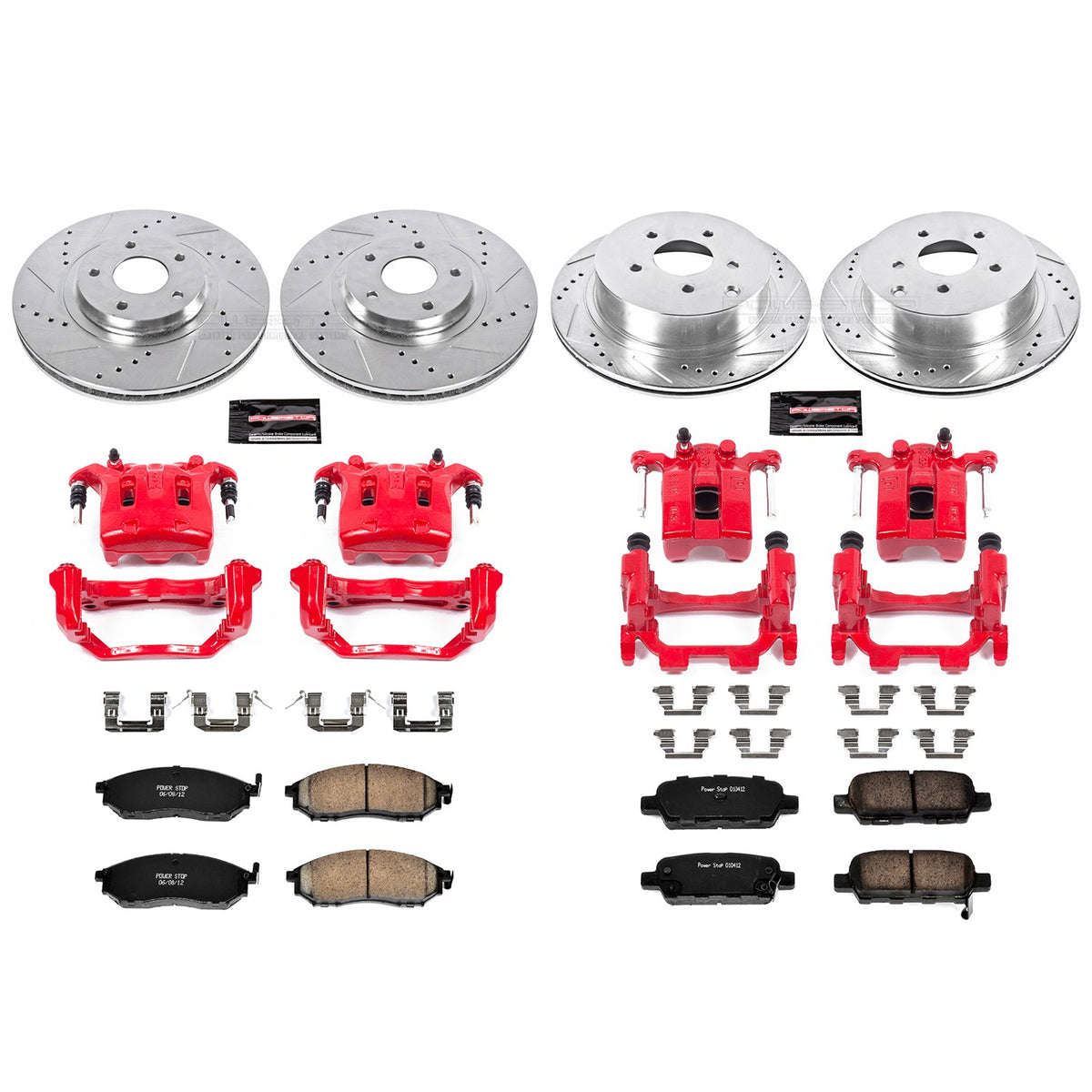 PowerStop Power Stop 11-14 Nissan Murano Z23 Evolution Kit w/ Calipers - Front and Rear KC4476