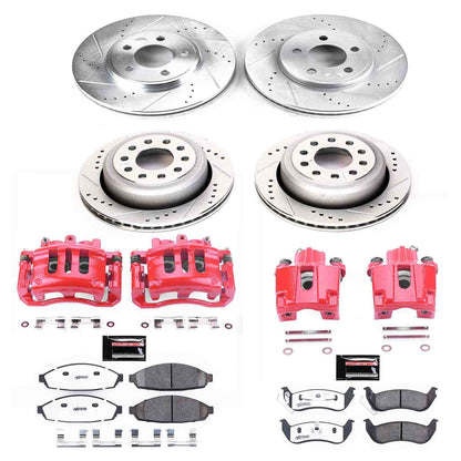 Power Stop 03-11 Lincoln Town Car Front & Rear Z26 Street Warrior Brake Kit w/Calipers KC4486-26