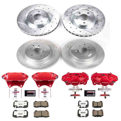 Power Stop 03-04 Infiniti G35 Front & Rear Z26 Street Warrior Brake Kit w/Calipers KC4488A-26