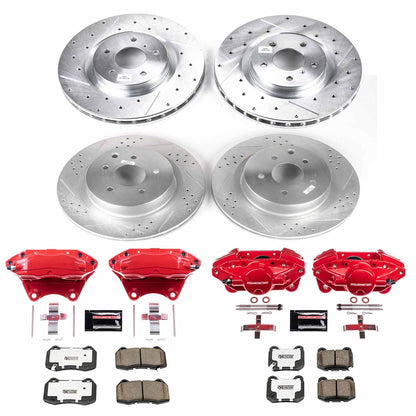 Power Stop 03-04 Infiniti G35 Front & Rear Z26 Street Warrior Brake Kit w/Calipers KC4488A-26