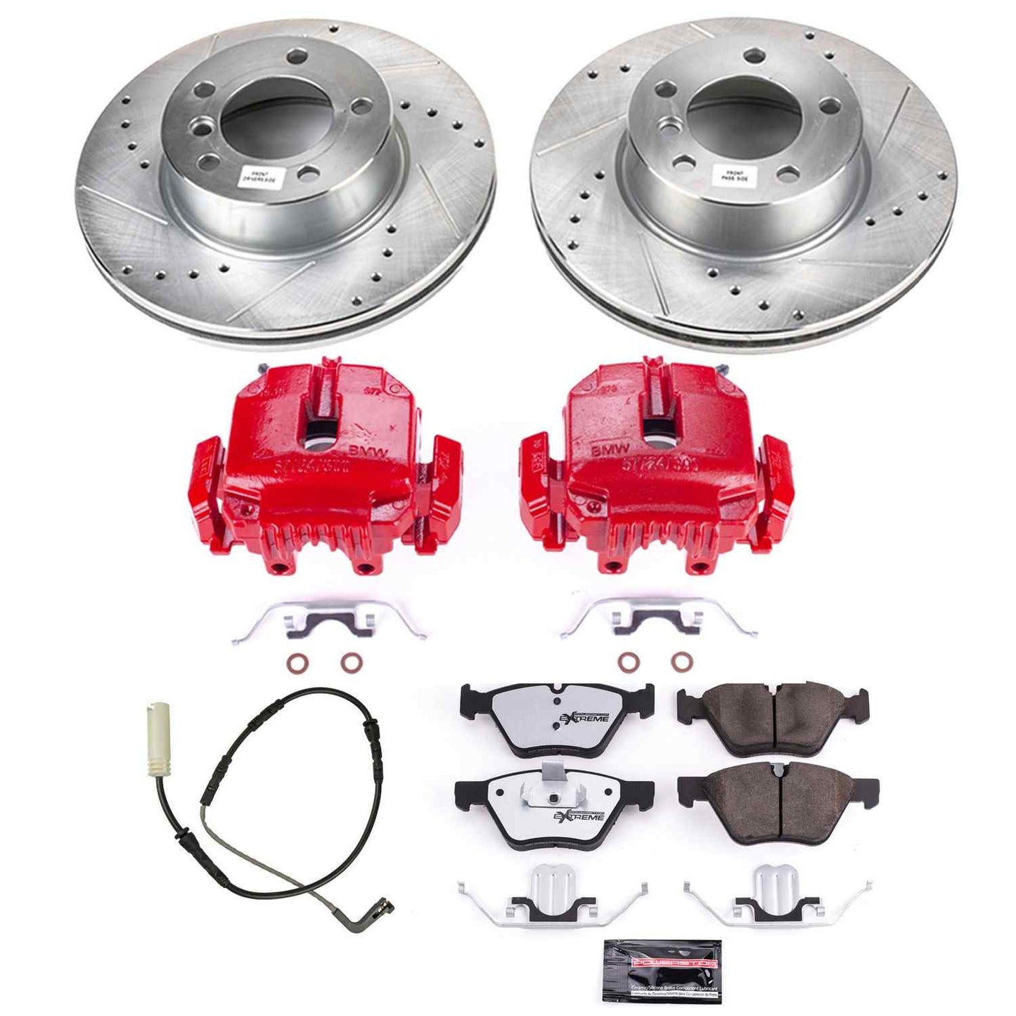 PowerStop Power Stop 2007 BMW 328i Front Z26 Street Warrior Brake Kit w/Calipers KC4590-26