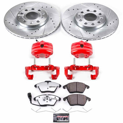 PowerStop Power Stop 10-12 Audi A3 Front Z26 Street Warrior Brake Kit w/Calipers KC4623-26