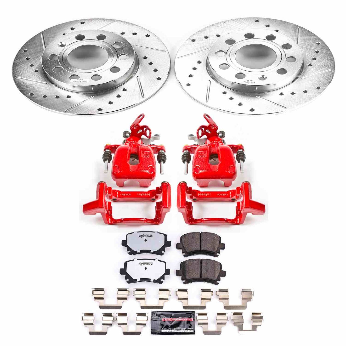 PowerStop Power Stop 2008 Audi A3 Rear Z26 Street Warrior Brake Kit w/Calipers KC4627A-26