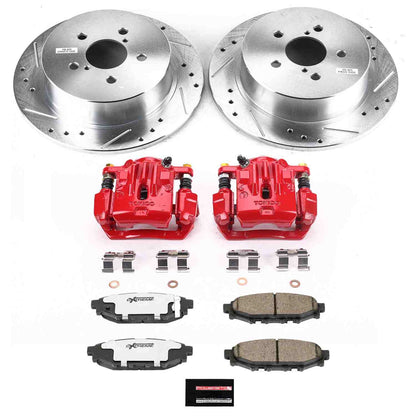PowerStop Power Stop 06-09 Subaru Legacy Rear Z26 Street Warrior Brake Kit w/Calipers KC4632A-26