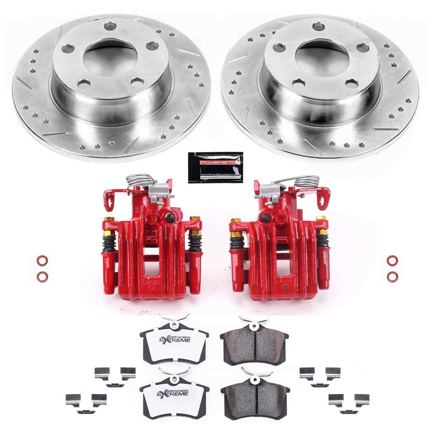 PowerStop Power Stop 99-04 Audi A6 Quattro Rear Z26 Street Warrior Brake Kit w/Calipers KC4845-26