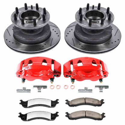 PowerStop Power Stop 03-05 Ford E-350 Club Wagon Front Z36 Truck & Tow Brake Kit w/Calipers KC5084-36