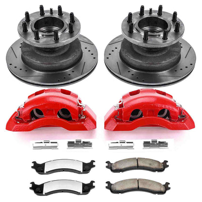 PowerStop Power Stop 99-02 Ford E-350 Econoline Club Wagon Front Z36 Truck & Tow Brake Kit w/Calipers KC5084A-36
